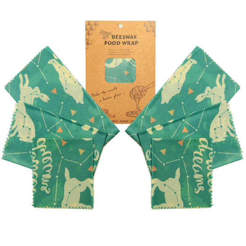 Beeswax Wrap Assorted 5 Packs, Eco Friendly Reusable Food Wraps, Biodegradable, Sustainable Plastic Free Food Storage