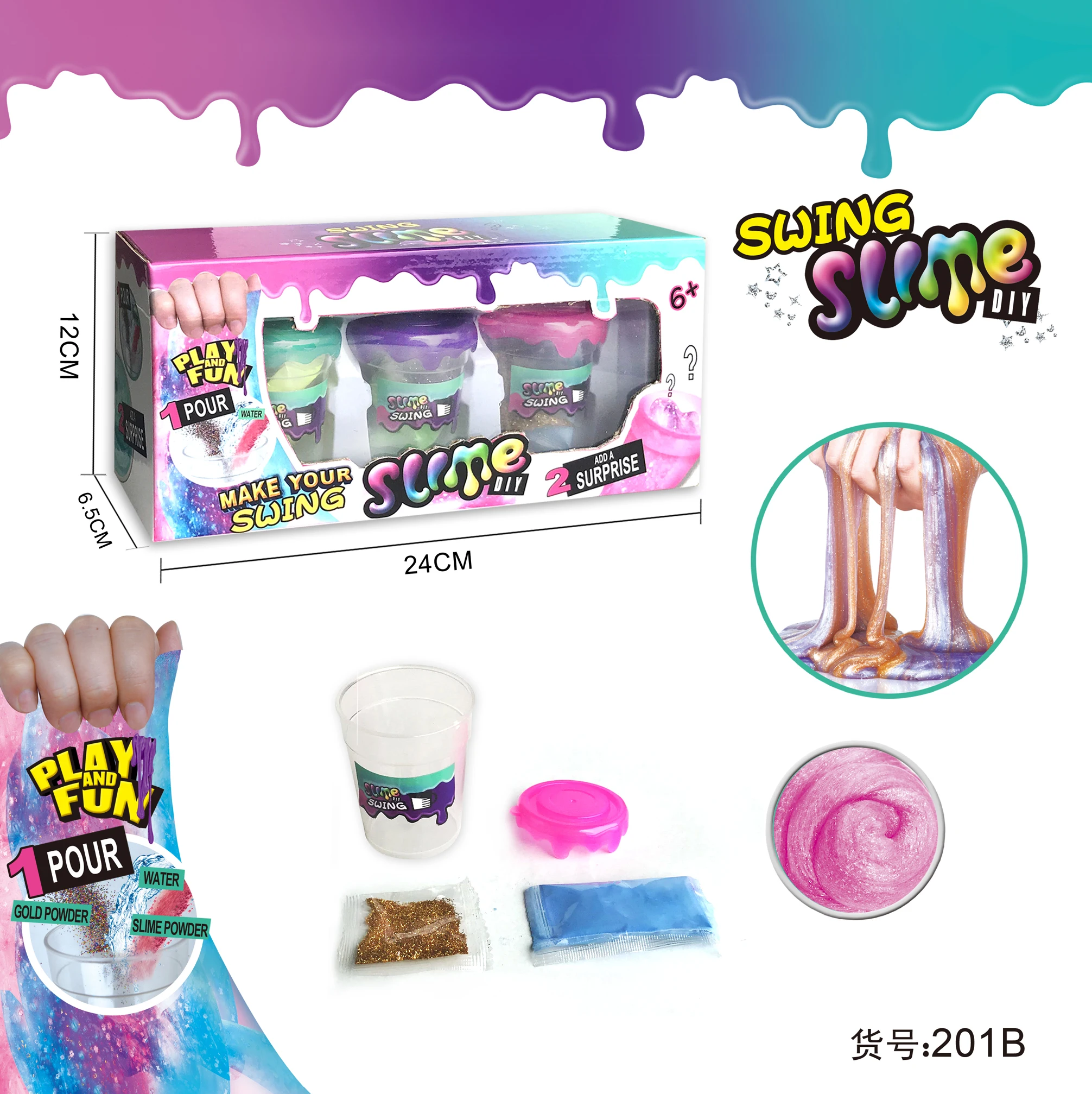 Custom Activator Crystal Clear Cream Set Slime Kit Education Toy Putty Making Kit Kids DIY Charms Toys Slime Kit for Kids