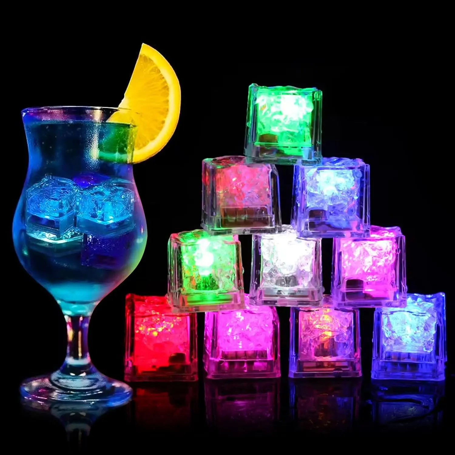 Best LED Glow Ice Cube Fast Slow Flashing LED Lights Glitter Light Up Ice Cube LED Ice Cubes For Party Bar party