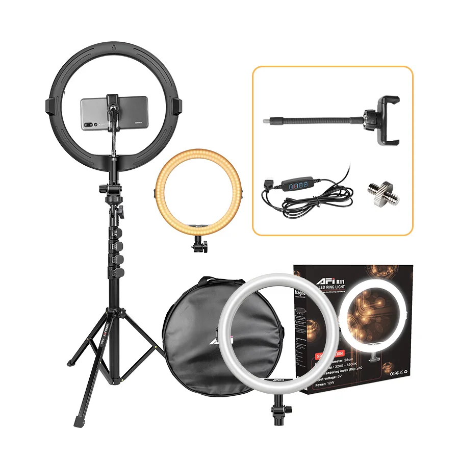 Ring Light 18inch Led Dimmable Photographic Lighting with Tripod Stand and Phone holder