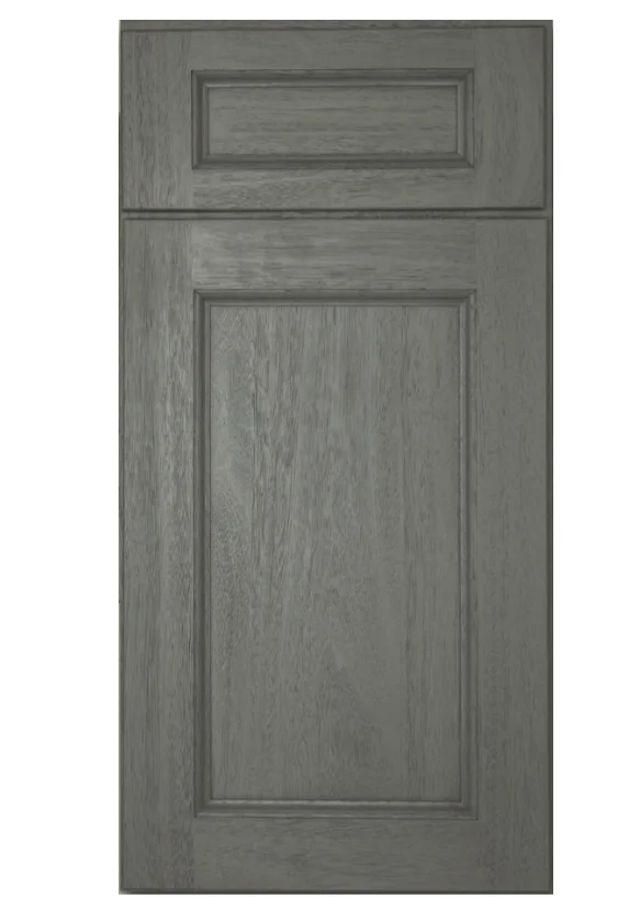 Elegant grey modern solid wood modular kitchen cabinet