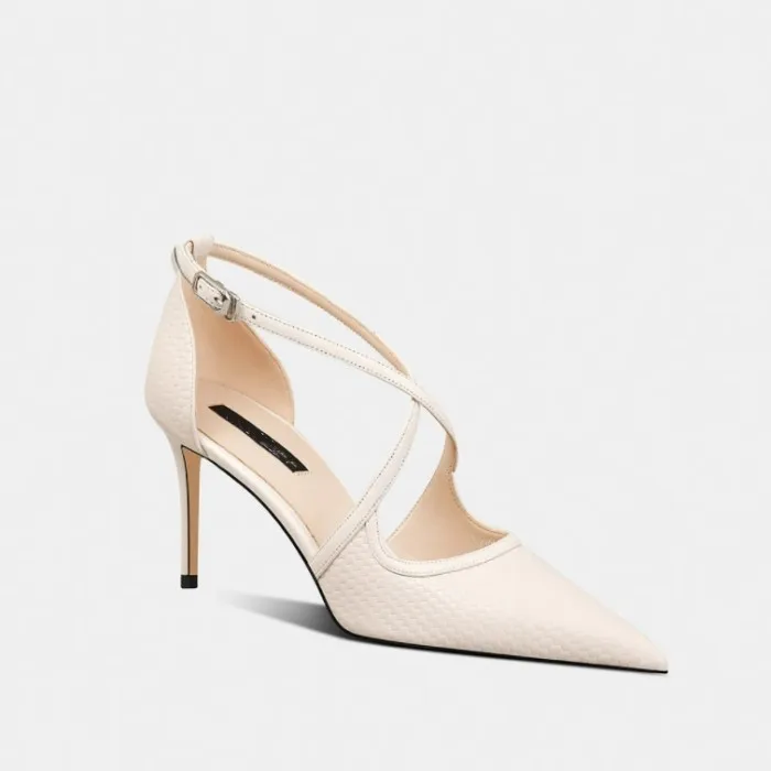 Handmade Fashion Women High Heels Summer Sandals Thin Heels Pointed Toe Cross Strap Elegant Pumps