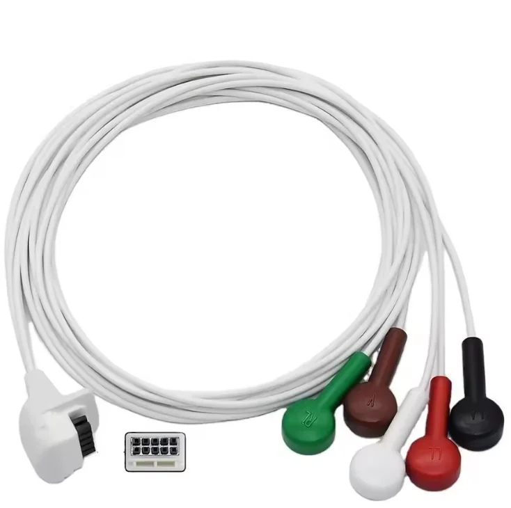 hot sale Holter 5-lead wires Snap ECG Cable AHA