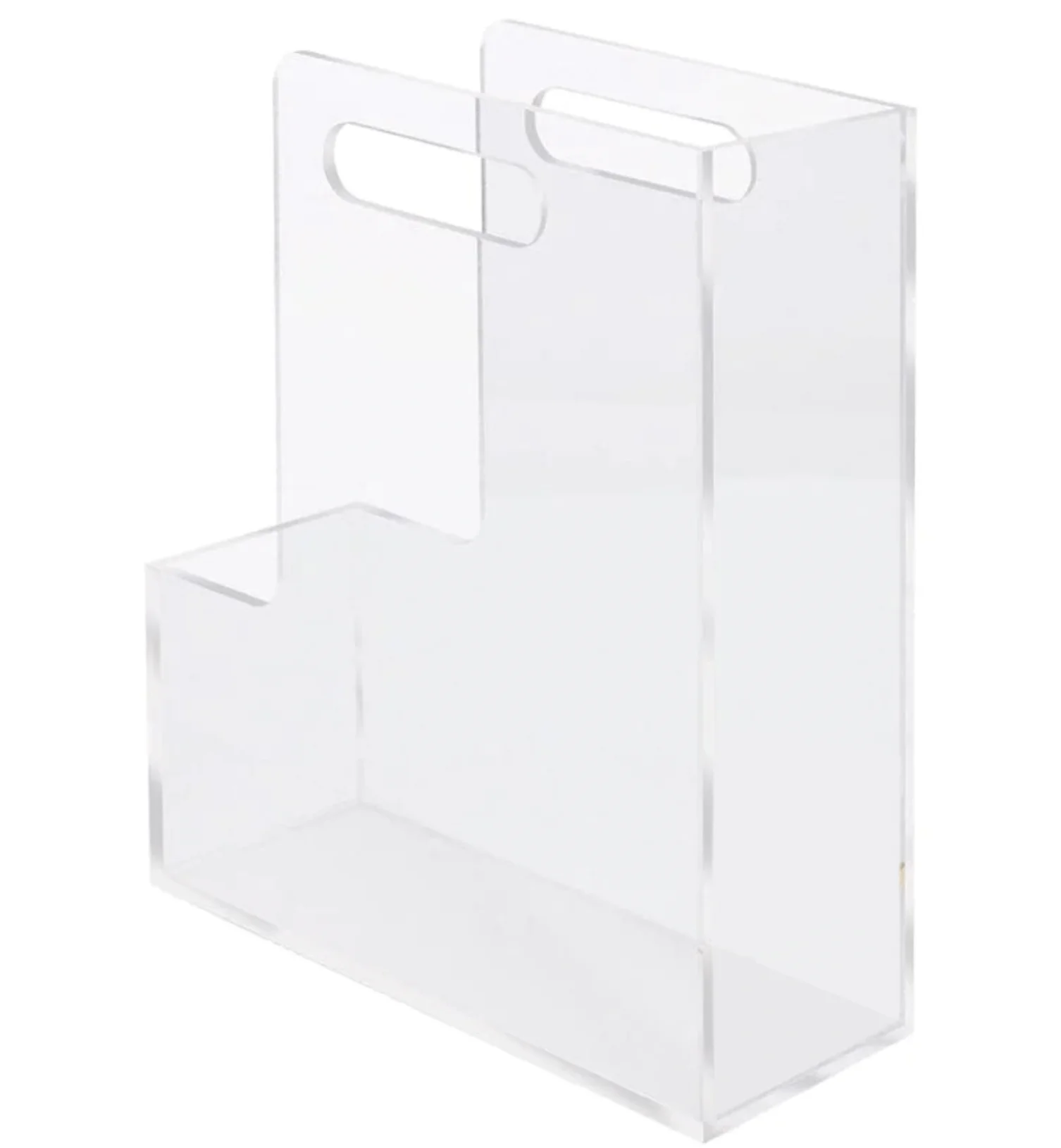 Customizable Office Supplies Stylish Office Black Clear Acrylic Desk Organizer Magazine Holder For Export