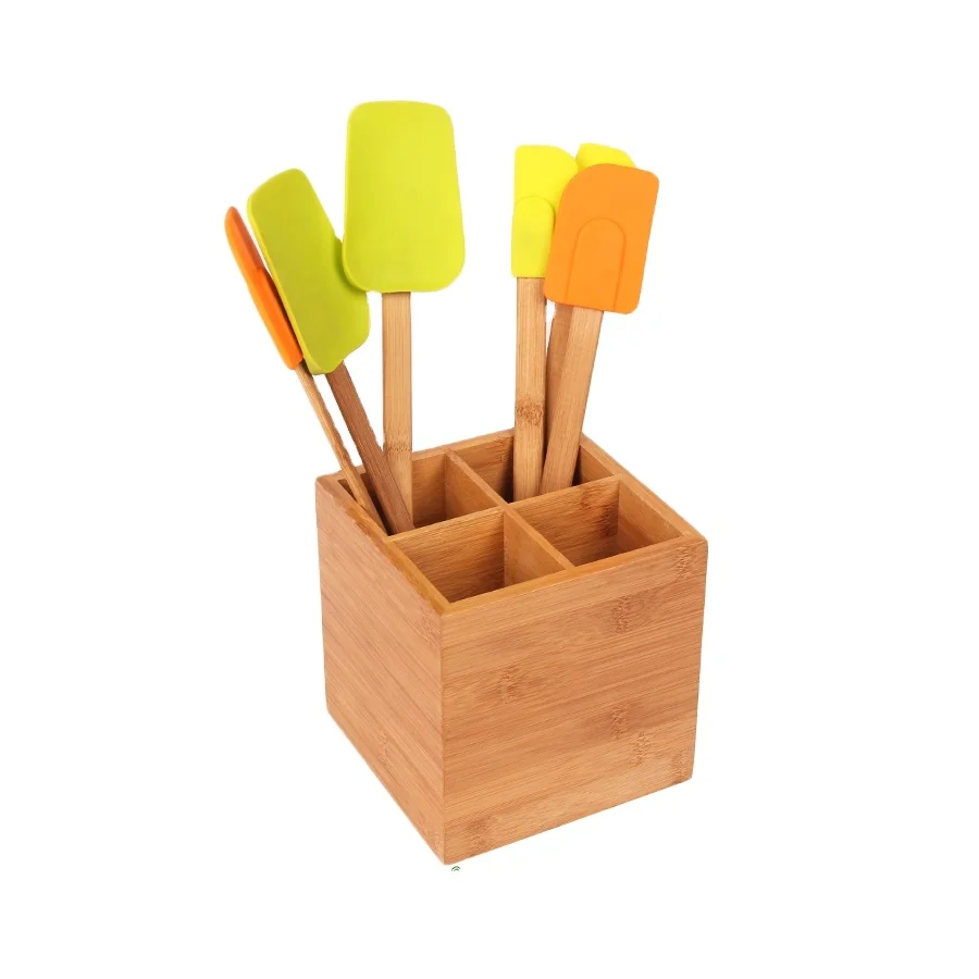 Kitchen Accessories Cooking Tools Utensils Set Tops Tees Bamboo Natural Clothing Hot Sale Custom Bambot-shirtn Handles Silicone