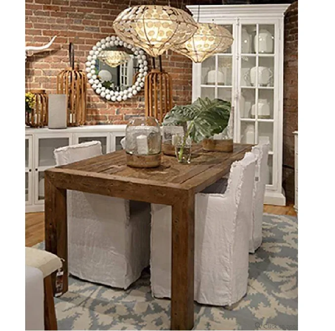 Traditional white wooden kitchen cabinet sideboard with glass panel doors