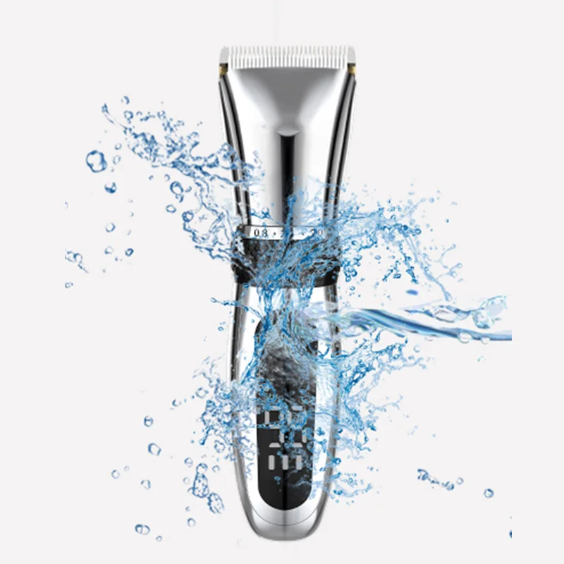 
Skin Safe Low Noise LCD Display Blade Detachable Waterproof Electric USB Rechargeable Body Trimmer Hair Clippers for Men 