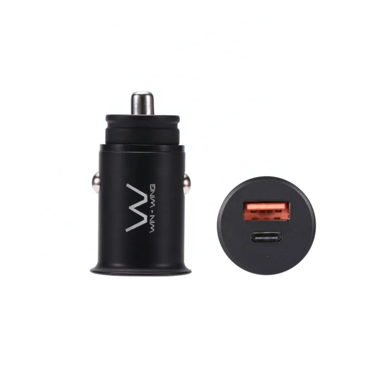 Автомобильное зарядное устройство USB C 18 Вт PD и QC автомобильное с двумя портами 36