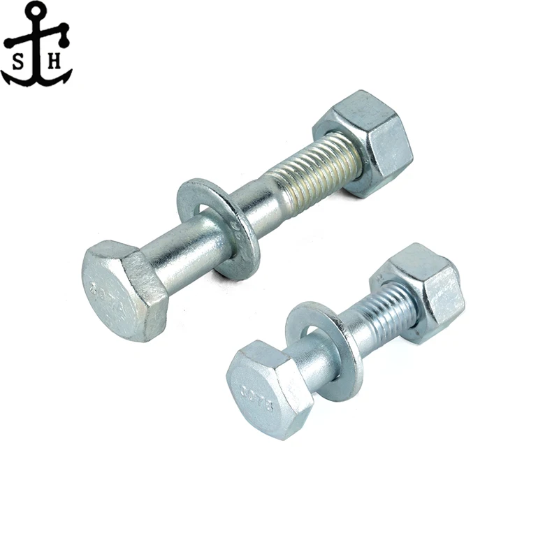 Заводская таможня ASTM A307 класс A/B A B ASME ANSI B18.5 307A 307B UNC оцинкованные болтовые гайки с шестигранной головкой