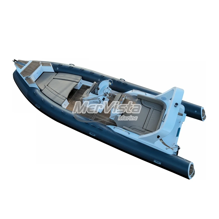Wholesale CE approval 1.2mm PVC Hypaon Fiberglass double Hull Boat rib 760 with radio and GPS
