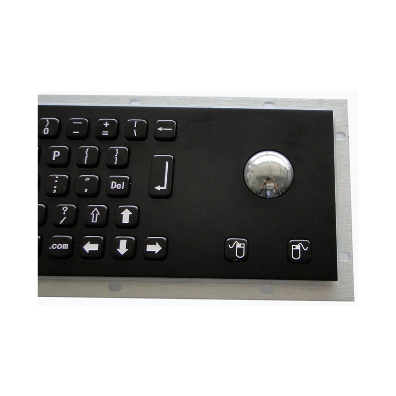 Black Compact Metal Special Keyboard with Trackball