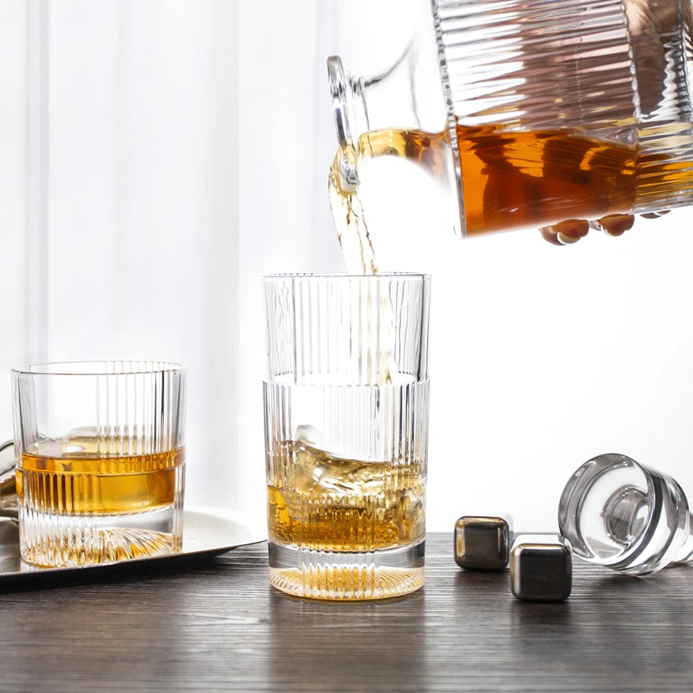 NOVARE Factory Wholesale Crystal Glass Cup Drinking Glassware Cocktail Highball Glass Tumbler and Rocks Glass Set