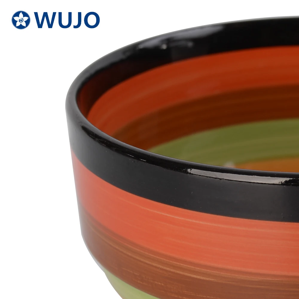 Large Ceramic Bowl Colorful Hand Painting Ceramic Ramen Bowls