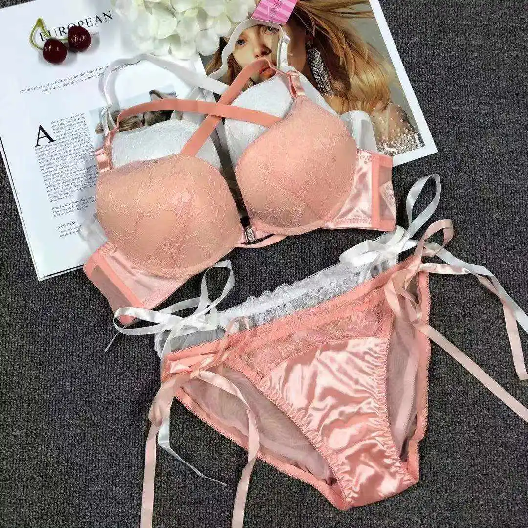 2021 wholesale new fashion sexy cheap bra and brief set for women 100% cotton underwear bra underpants boxer briefs