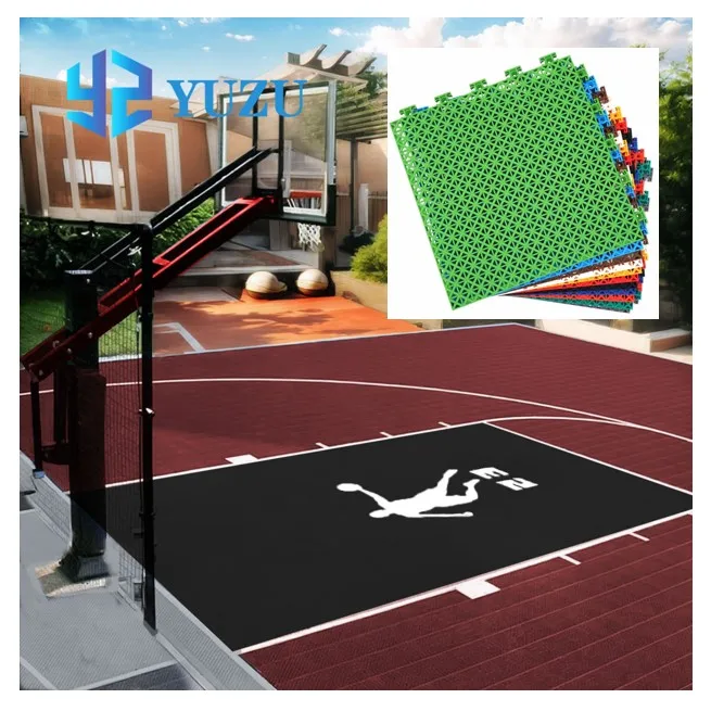 Portable Basketball Court Sports Flooring Outdoor Basketball Hoop Stands With Backboard