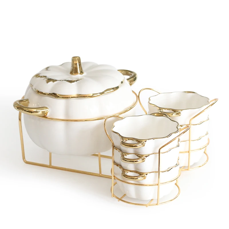 Посуда керамическая кастрюля роскошный фарфоровый набор суповых кастрюль