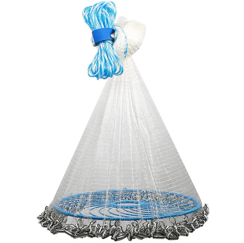 
Casting Disc Big Frisbee Fishing Net Welded Iron Chain Nylon Large Fishing Net 