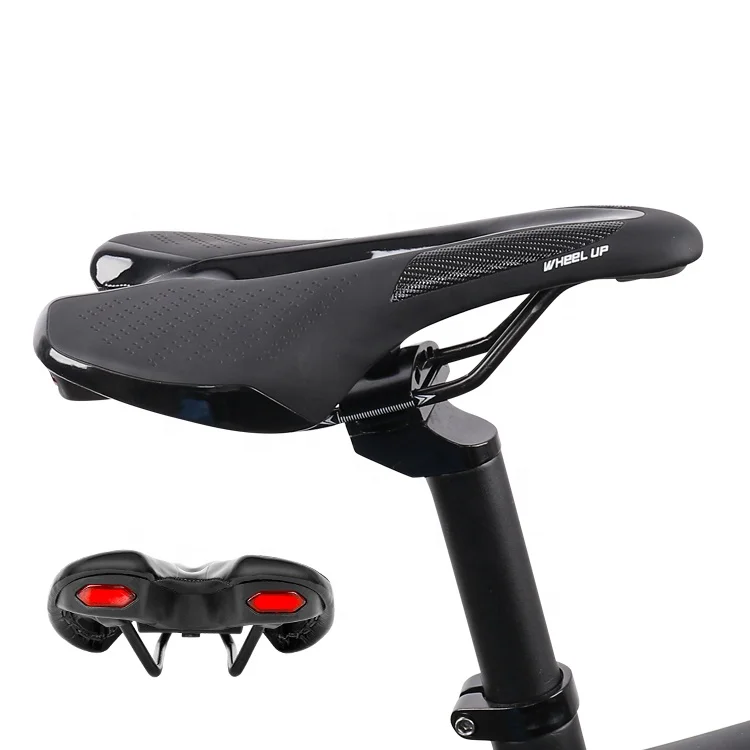 Велосипедное седло с задним сигналом, велосипедное седло MTB из ПВХ, искусственная кожа, велосипедное седло