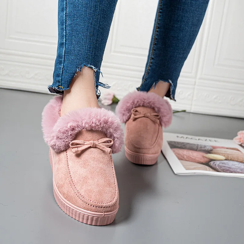 New Fashion Trend Platform Fur Winter Warm Snow Boots For Ladies Botas de piel