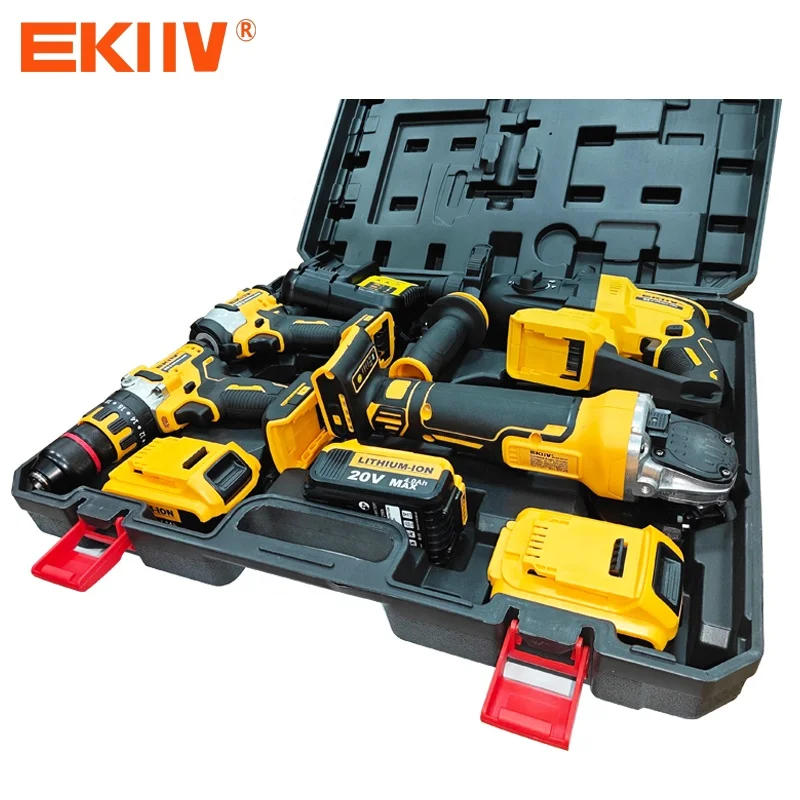 20V Portable Lithium Battery Power Cordless Impact Drill Multifunction Electric Hand Drill Industrial Electric Screwdriver Set