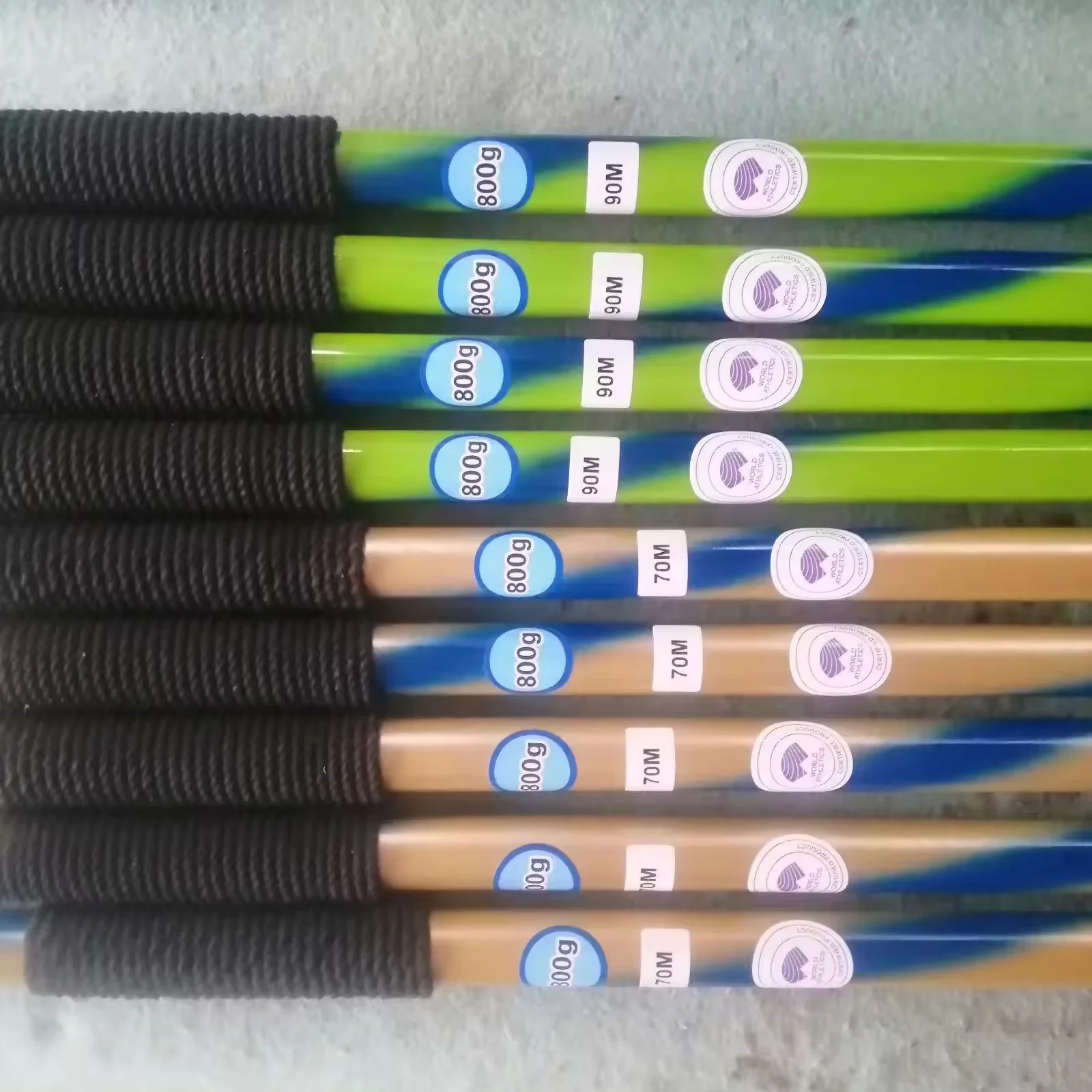 Iaaf Certification Aluminium Javelin (spear) 300g 400g 500g 600g 700g 800g Iaaf Standard Color Painted Surface