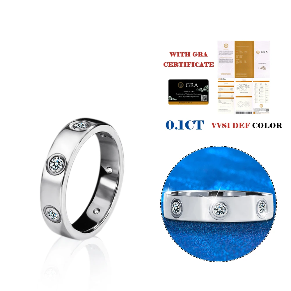 Luxury Shiny Love Ring for Women Fashion Classic Circle Crystal Ring Stainless Steel Wedding Birthday Gift Brands Ring Jewelry