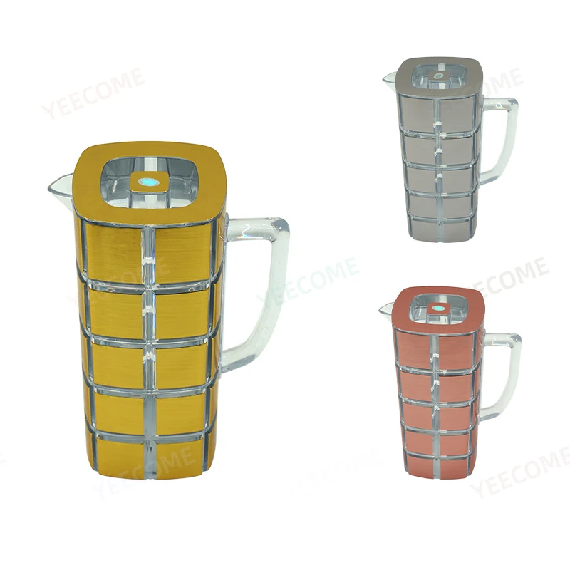 Factory Wholesale Yeecome Brand Square Water Jug Set  2.6 Liter acrylic pitcher  0.68 Gallon Water Jug
