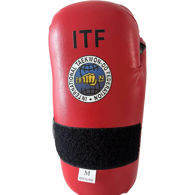 Cheap logo ITF equipment sparring hand protective gear taekwondo gloves