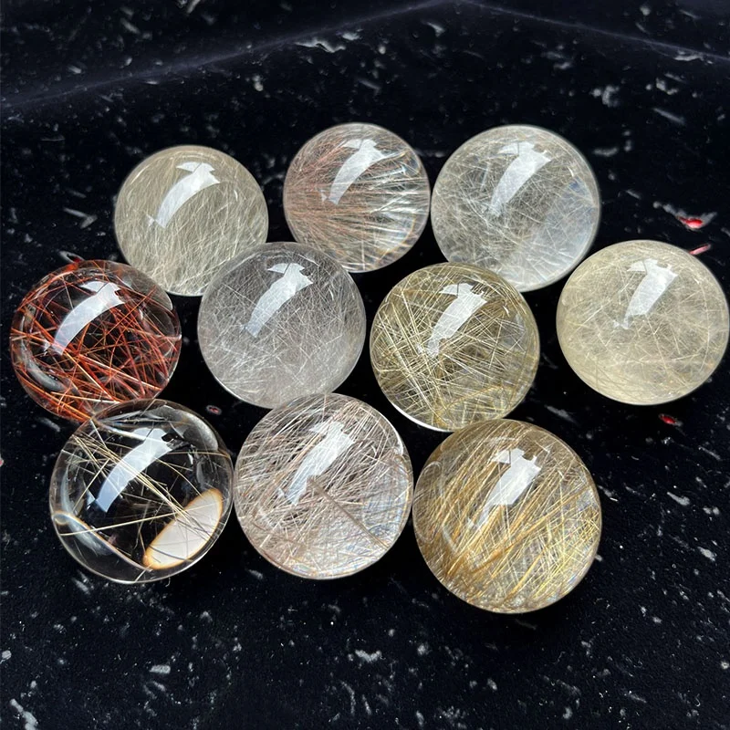 Natural Rutilated Quartz sphere crystal ball healing stone golden rutilated quartz ball for fengshui decoration