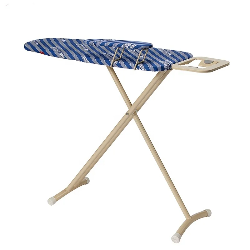 Mesh folding adjustable height ironing board with sleeve iron table