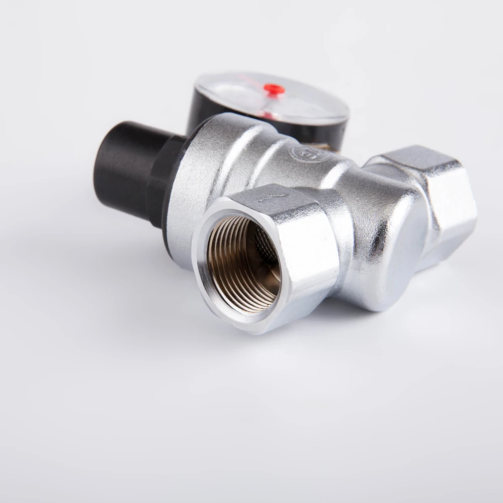 Water Pressure Regulator High Temperature Thread With Pressure Gauge Pressure Reducing Valve
