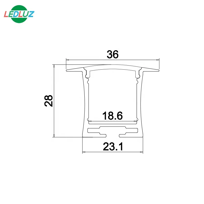 
recessed aluminum LED profile for ceiling or wall 