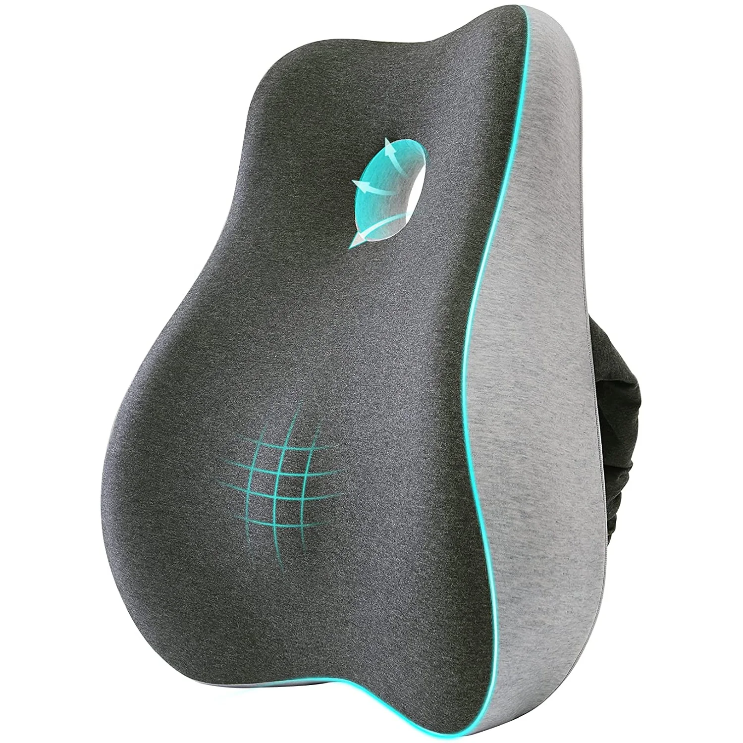 Factory customized lumbar cushion back support pillow, memory foam ergonomic office relaxed lumbar support pillow