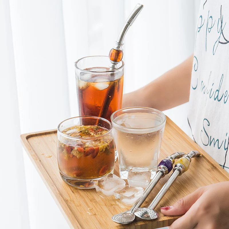 New Style Yerba Mate Stainless Steel Drinking Straws With Filter Spoon