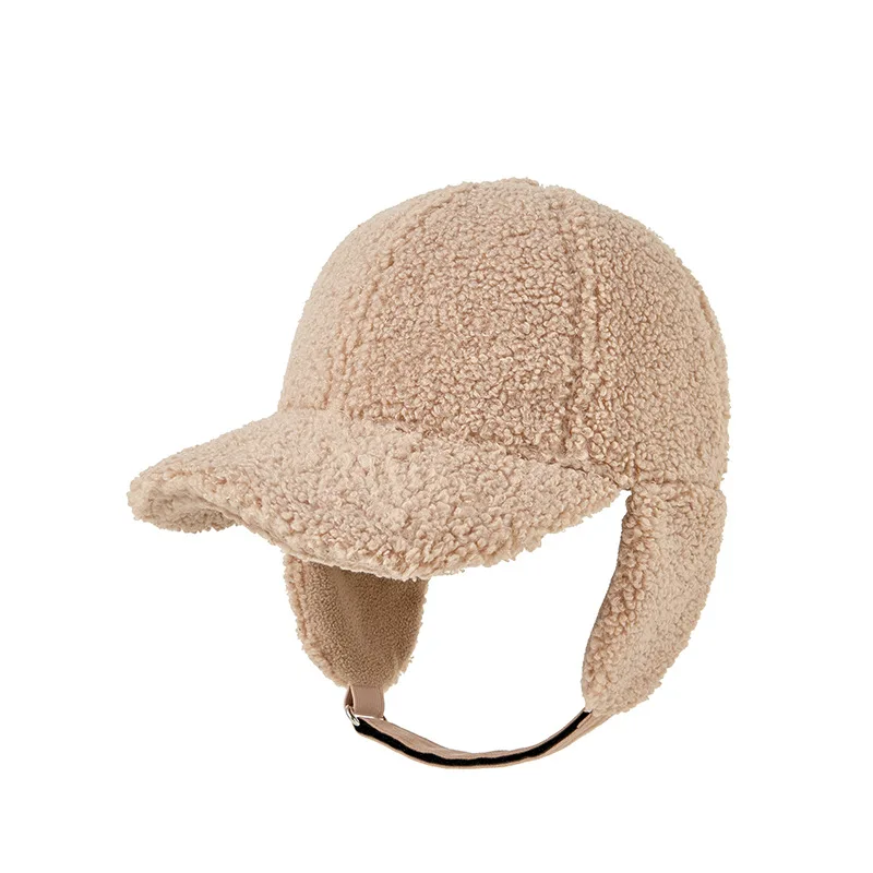 Autumn and winter extra size warm lamb velvet ear protective  for men and women cycling wind and cold baseball cap
