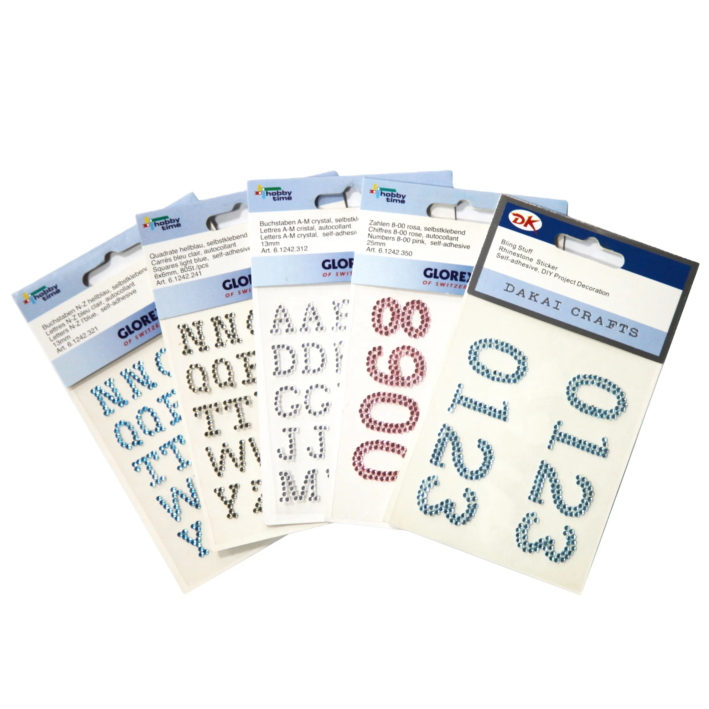 Rhinestone Cute Sheet Letters Sticker Digital Sticker Good Quality Custom Adhesive Diamond Crystal Gold Supplier UV Printing DK