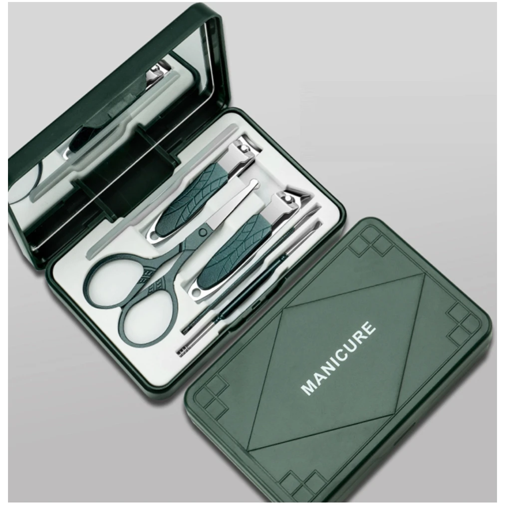 6PCS Manicure Pedicure Set Toenail Cutter Kit Professional Manicure Kit Pedicure Kit Splash Proof Nail Clippers Set with Mirror