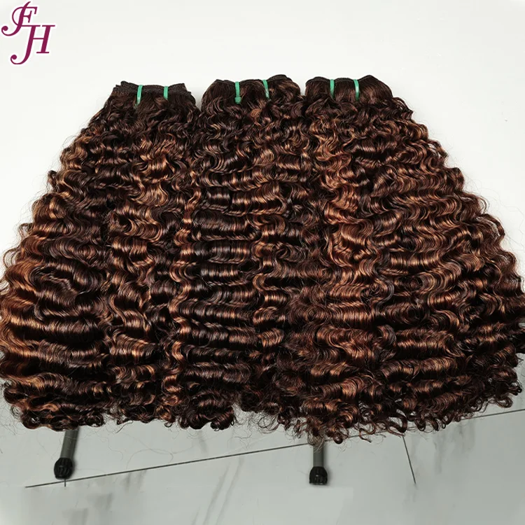 FH  Raw Vietnamese Burmese Curly Hair Wavy Bundle Hair Vendors Vietnamese Cuticle Aligned Unprocessed Virgin  Human Hair Weave