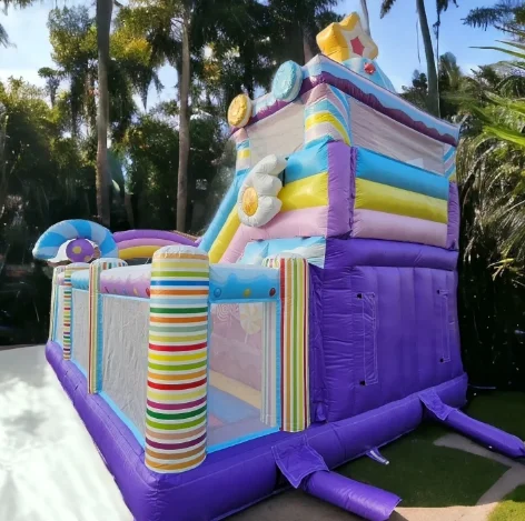 Hot Sale Commercial PVC Inflatable Bouncer Candy Land Inflatable Bouncer Combo For Kids Party Rental