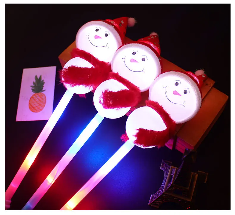 HOT flashing Glowing shinning snowman Stick New LED Flash Christmas Stick Hot Selling birthday party toys Wholesale