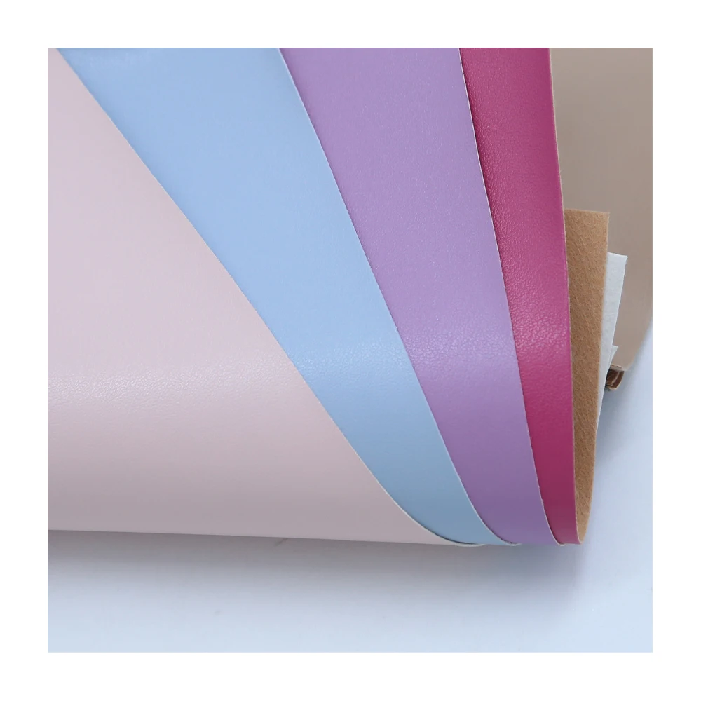 Wholesale 0.6MM Thickness Materials R61 Pattern Non Woven Backing Waterproof PU Synthetic Leather For Making Sofa