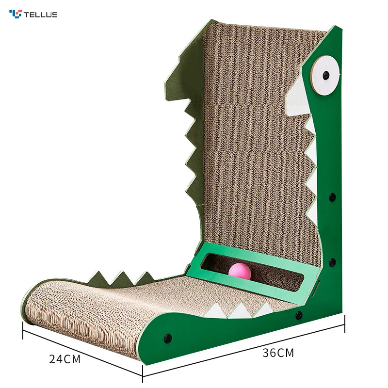 Wholesale Cat Scratching with Ball Toy High-Density Cat Scratching Boards Pads New Design L Shape Cat Scratcher Cardboard