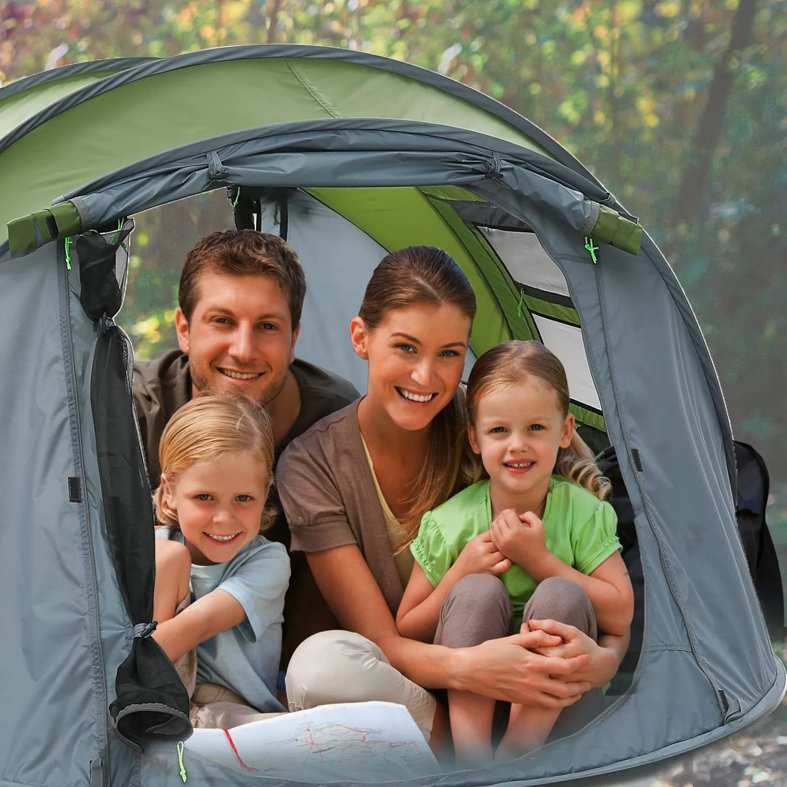 Custom Family Camping Outdoor Waterproof One 1 or 2 Or 4 or 5 or 8 Person Portable Automatic Instant Tente Dome Pop Up Bed Tent