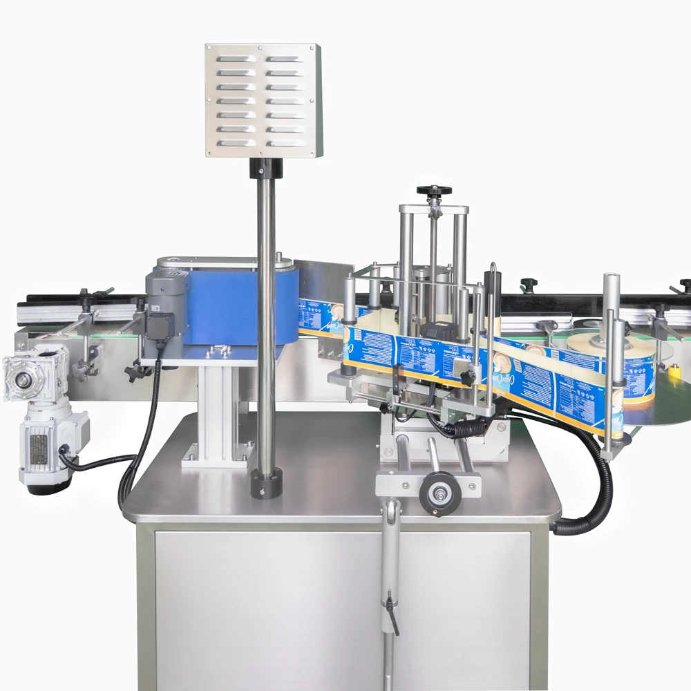 YM510 Automatic self-adhesive labeler round water bottle jar labeling machine flat