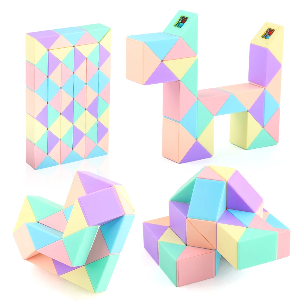 Creative change 3d Intelligent Folding Plastic 24/36/48/60/72blocks Highly Bent Snake Ruler Magic Puzzle Cube