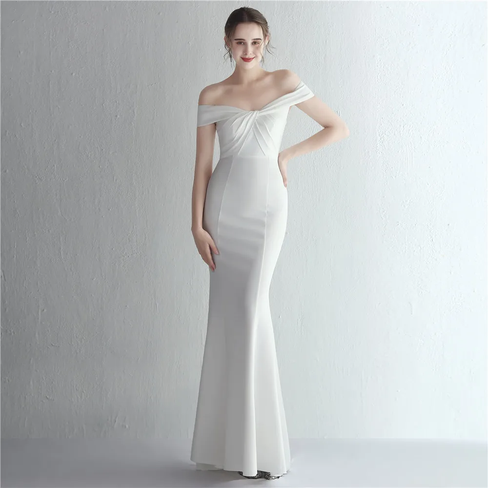 19229# 2022 New Satin dresses Fashion Sexy Sleeveless Trumpet Celebrities Party Prom Evening Car model exhibition Dress
