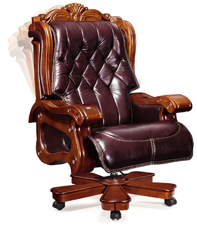 Роскошный Королевский функция поворотный эргономичный офисный стул с откидывающейся спинкой из коровьей кожи общие