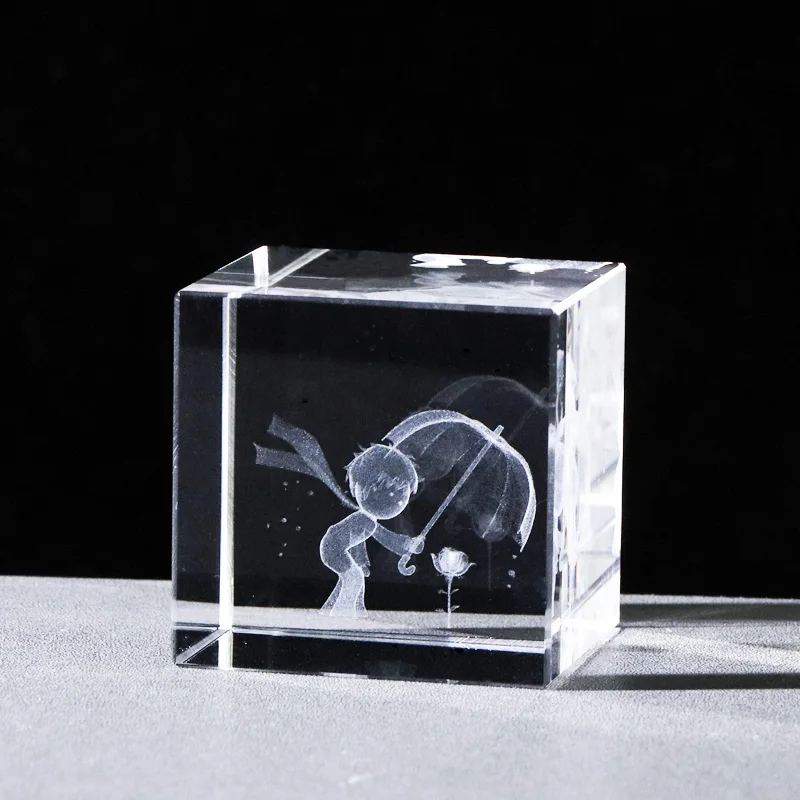 JY Custom modern personalized gift K9 3d laser  engraving crystal cube