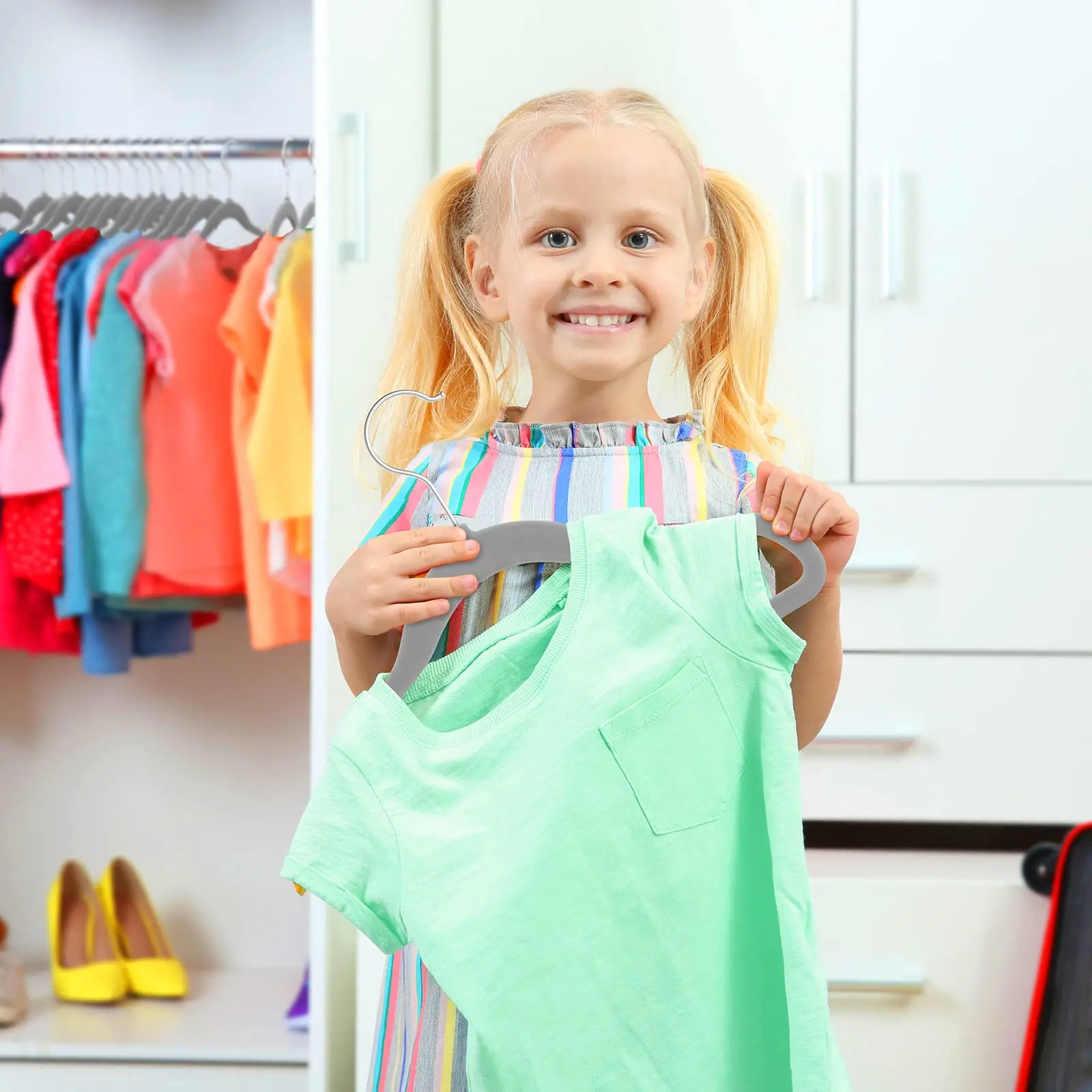 Kids And Baby Babi Infantil Infant Velvet Hangers Grey Multi Colors Children Clothes Hangers Wholesale