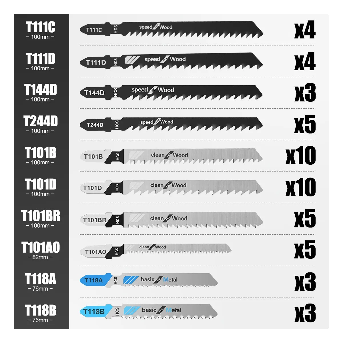 52pc set woodworking curved saw blades coarse toothed saw blade set solid wood aluminum alloy plastic cutting electric drill bit